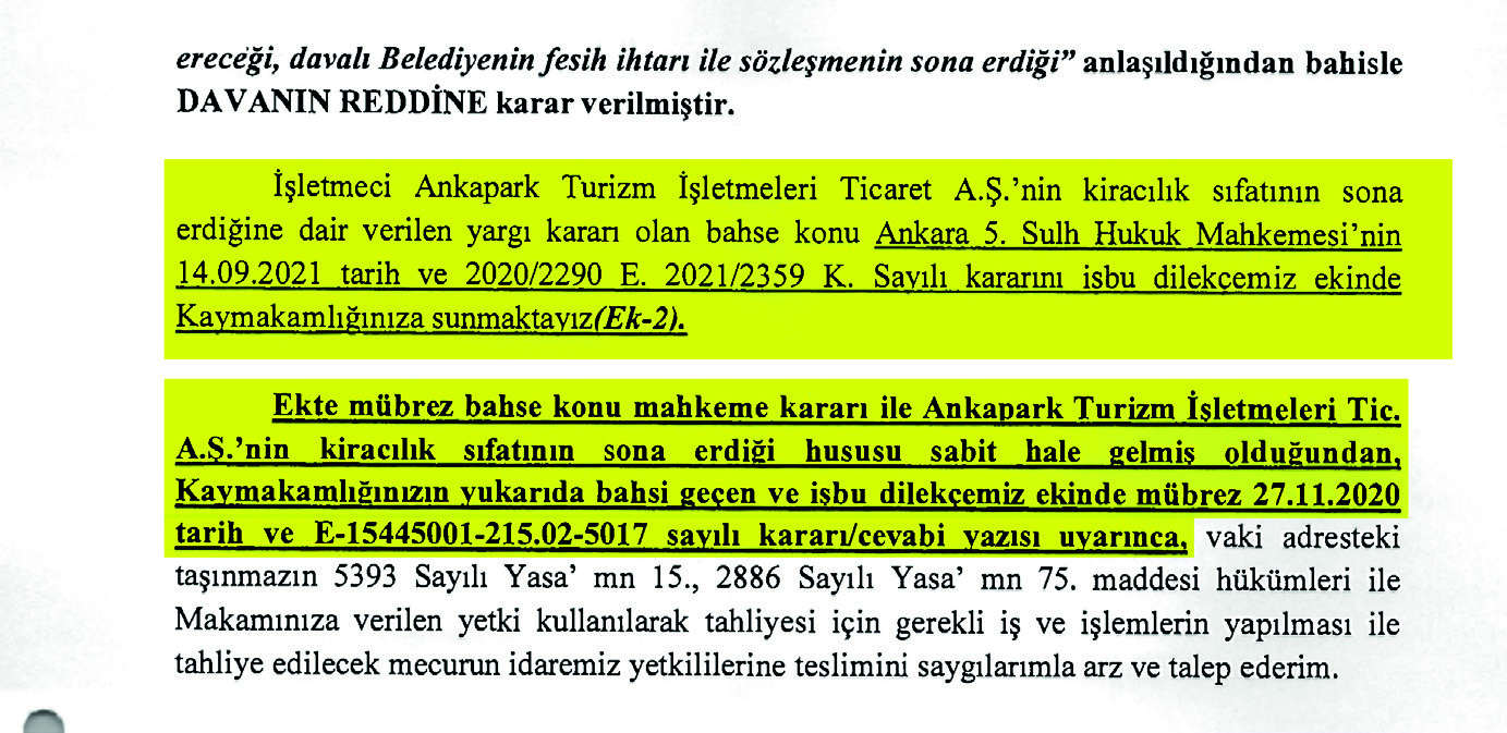 İŞLETMECİNİN DAVASININ REDDİNE DAİR MAHKEME