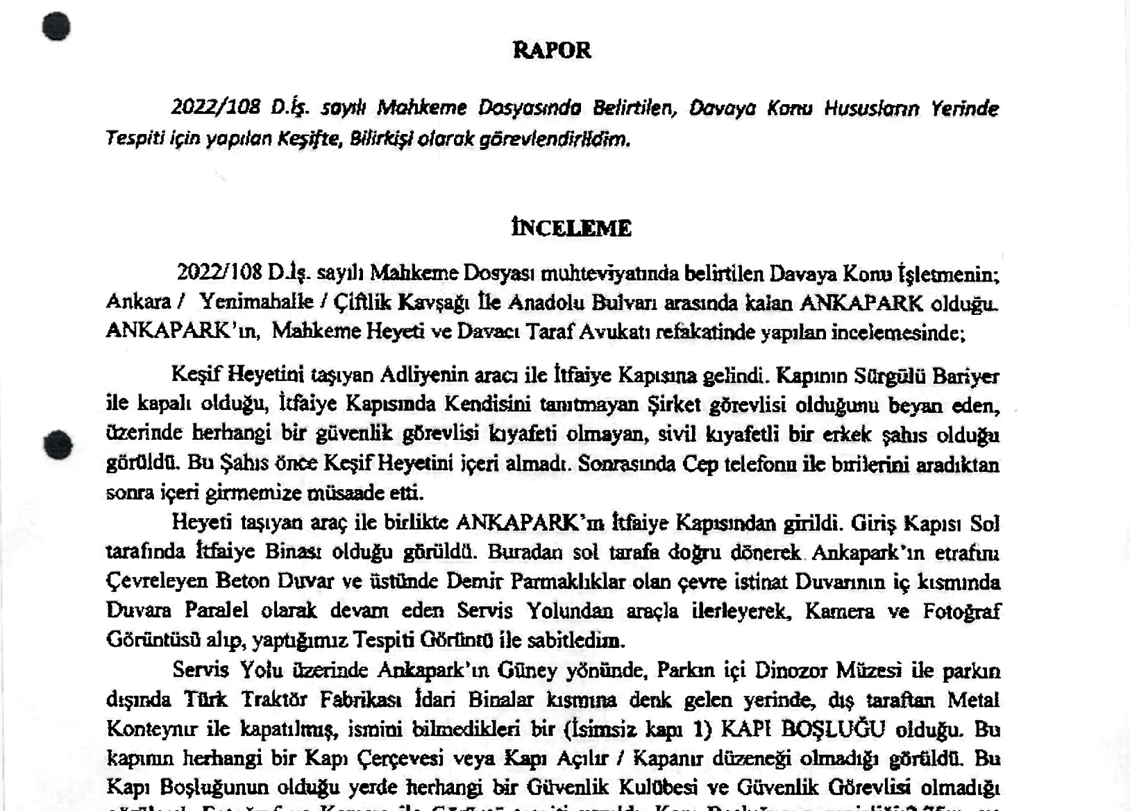 İŞLETMECİNİN ANKAPARK ALANINI