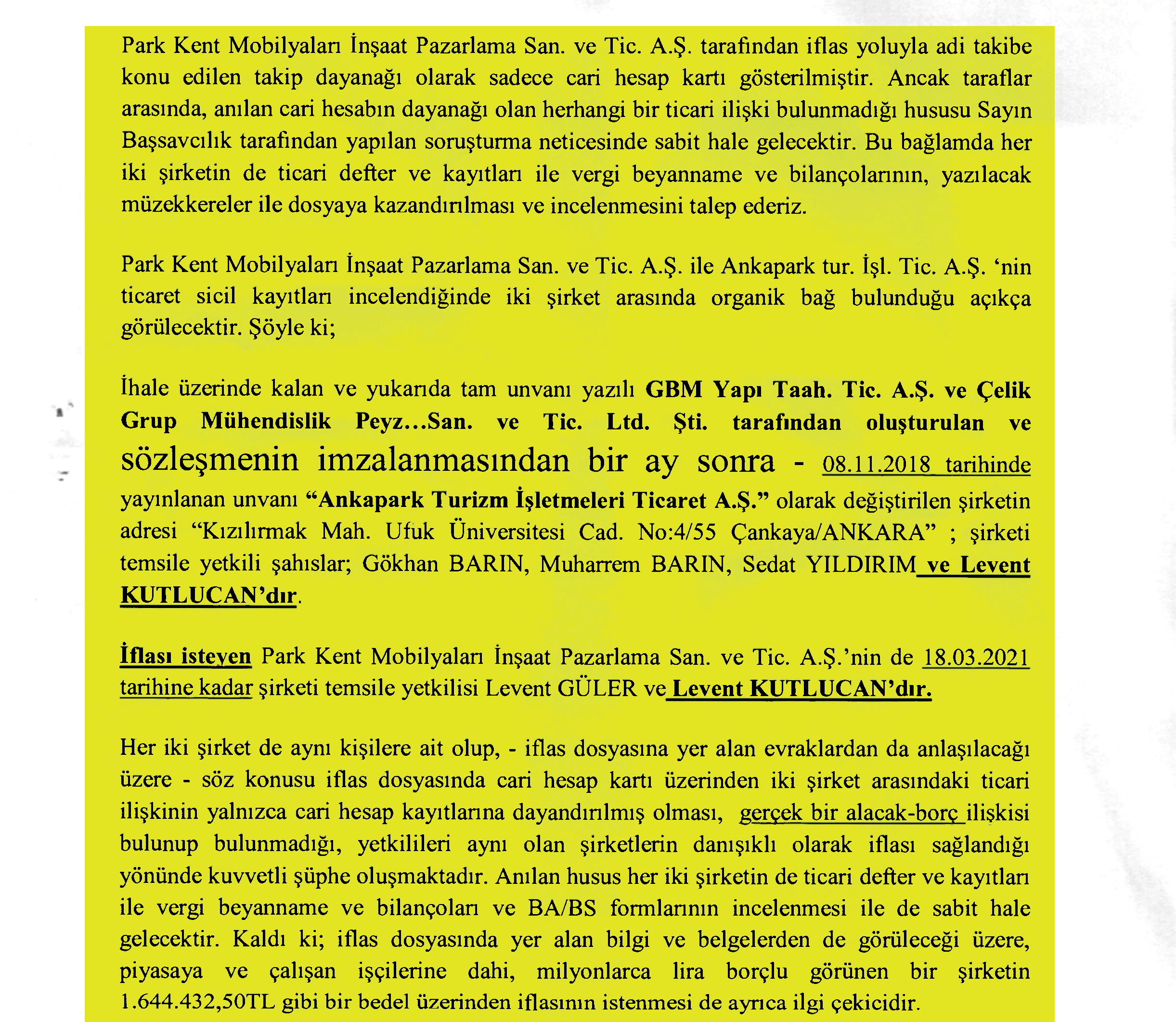 İŞLETMECİ ŞİRKETİN İFLASININ HİLELİ
