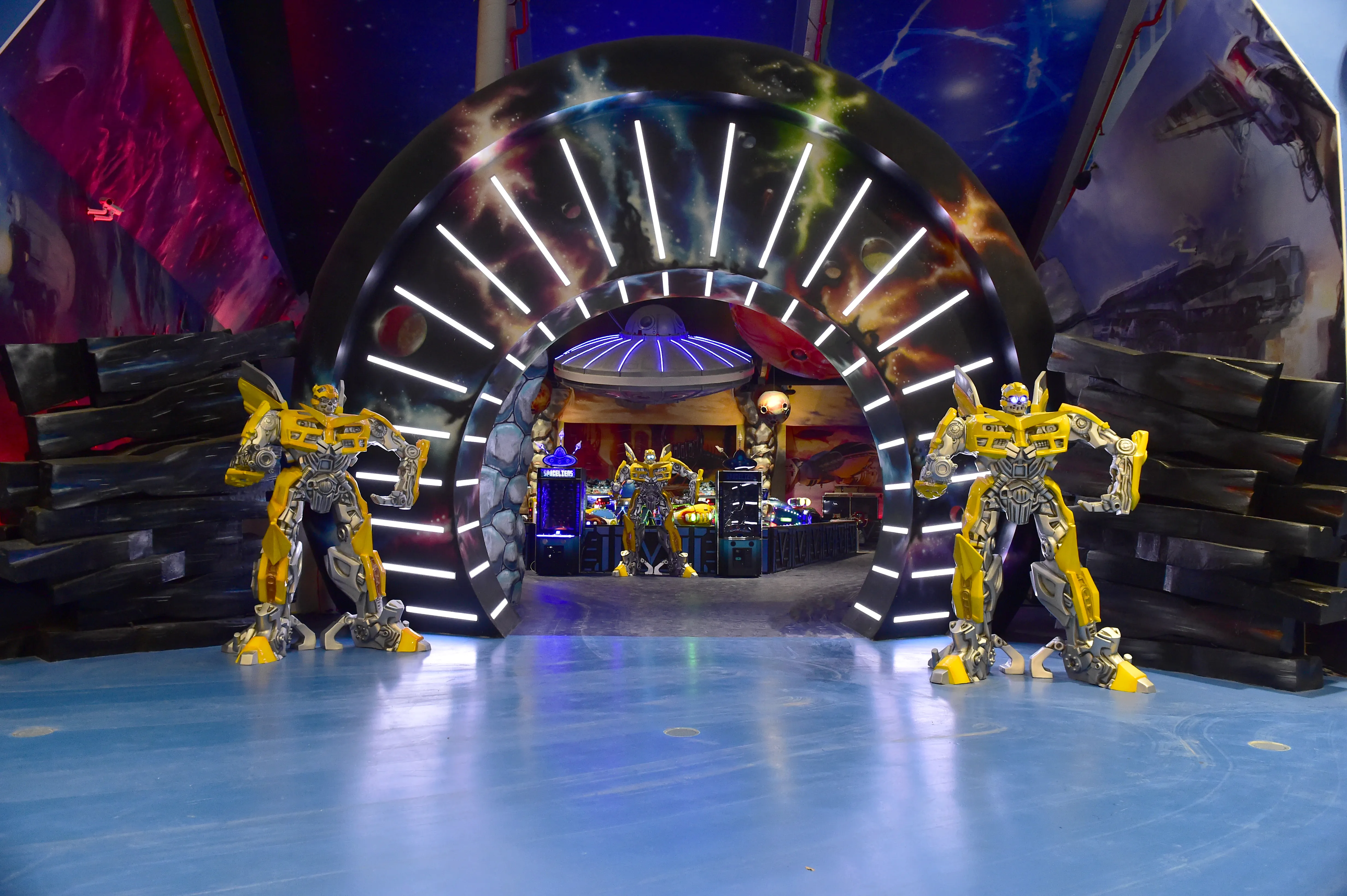 Transformers robots in space hall